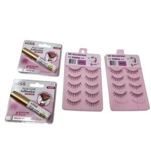 KISS Strip Lash Adhesive and False Eyelashes Set Bundle Manwa Anime Lashes